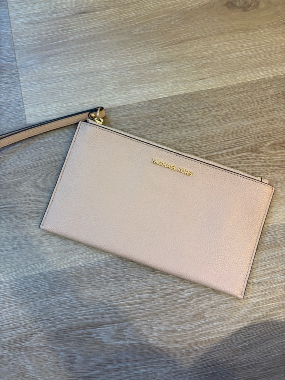 Michael Kors Wristlet Clutch with Gold Hardware